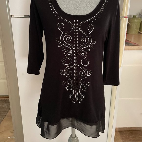 Clientele Made in Canada Sparkling Studded Tunic Top - Picture 2 of 4